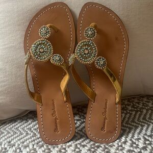 Tommy Bahama Gold and Turquoise Sandal